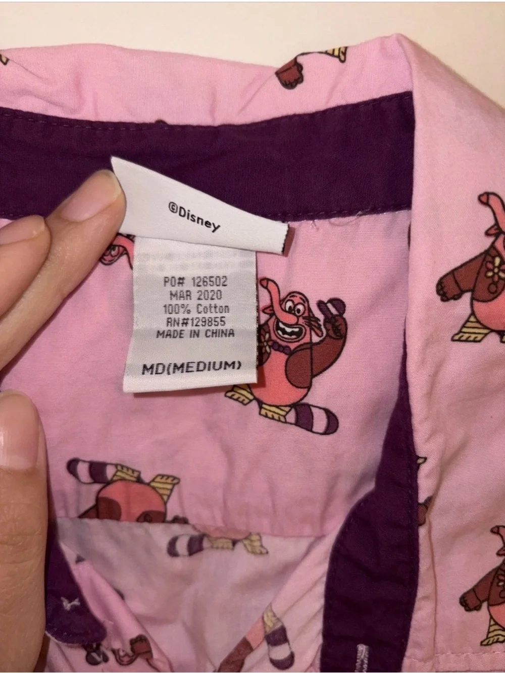 Disney Pink Inside Out Button-Down Shirt (M)